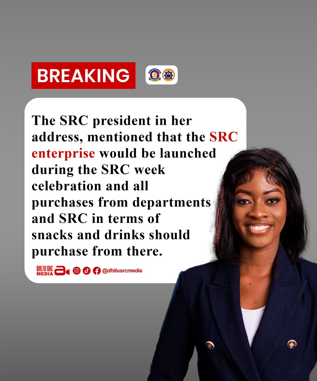 The SRC president yesterday lanuch the starlink internet connectivity for the entire students body
